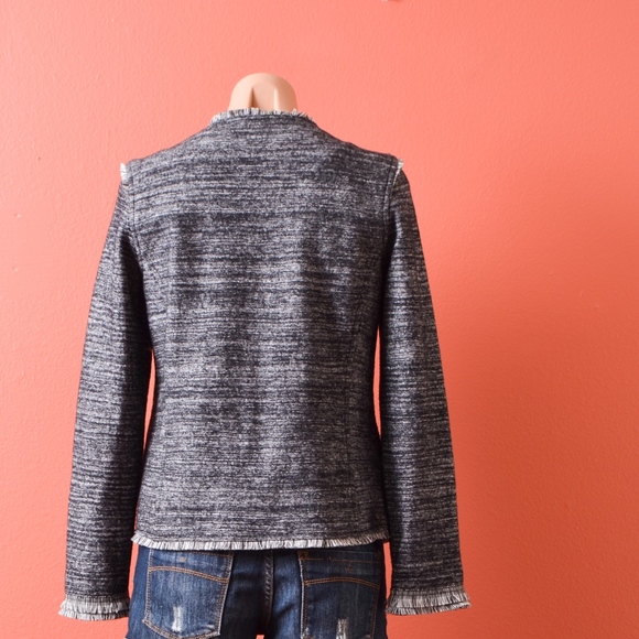 Banana Republic Asymmetrical Frayed Tweed Jacket - Picture 2 of 8